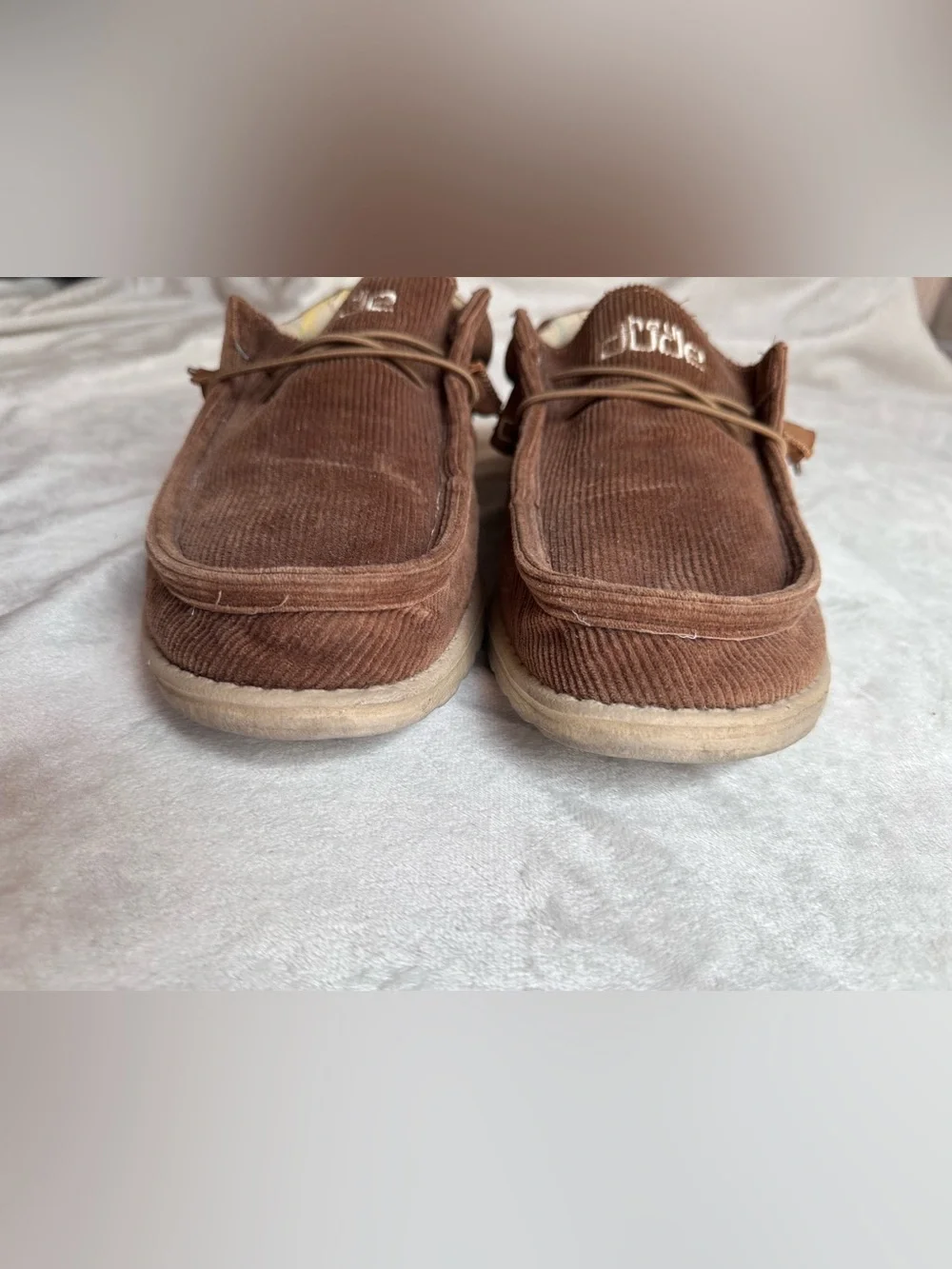 Hey Dude Men's Brown Corduroy Slip-On Loafers